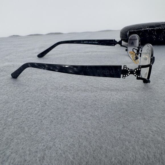 Bvlgari BV6131 Eyeglasses Frame 52-17-135 Black Oval Made in Italy COL.1 Case - Picture 4 of 9